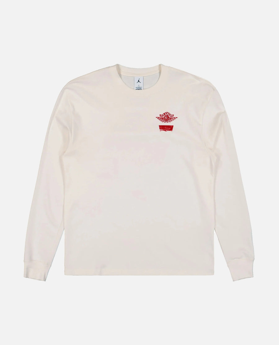 Jordan x Levi's ® Longsleeve Tee (Pale Ivory/Black/University Red) Jordan