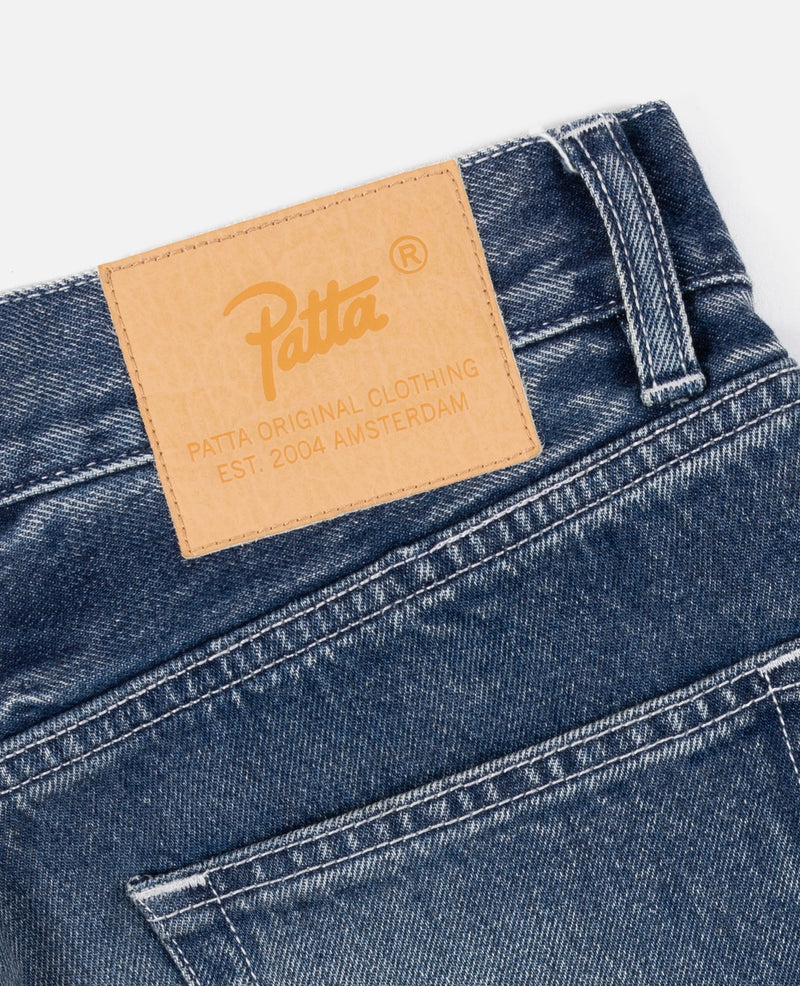 Patta Washed Loose Fit Denim Pants (Denim Blue) Patta