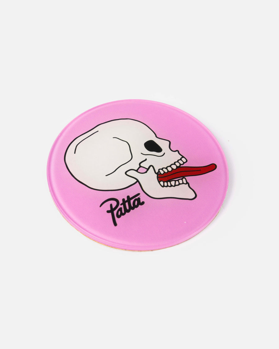 Patta Skull Coaster 4-Pack (Pink/White)
