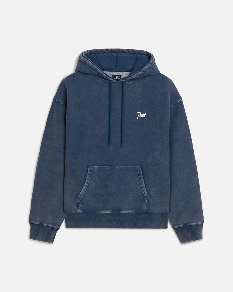 Patta Classic Acid Washed Hooded Sweater (Estate Blue) Patta