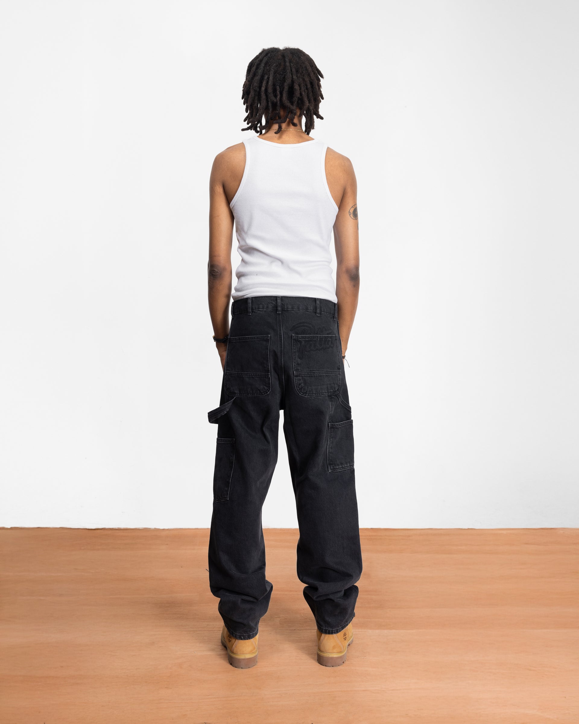 Patta Double Knee Denim Pants (Black Denim)