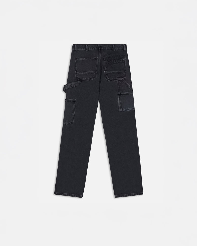 Patta Double Knee Denim Pants (Black Denim)