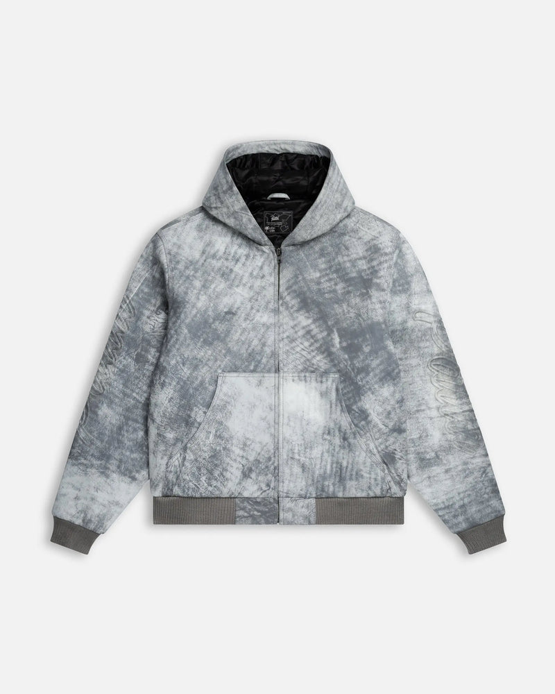 Patta Leather Hooded Bomber Jacket (Moonless Night) Patta