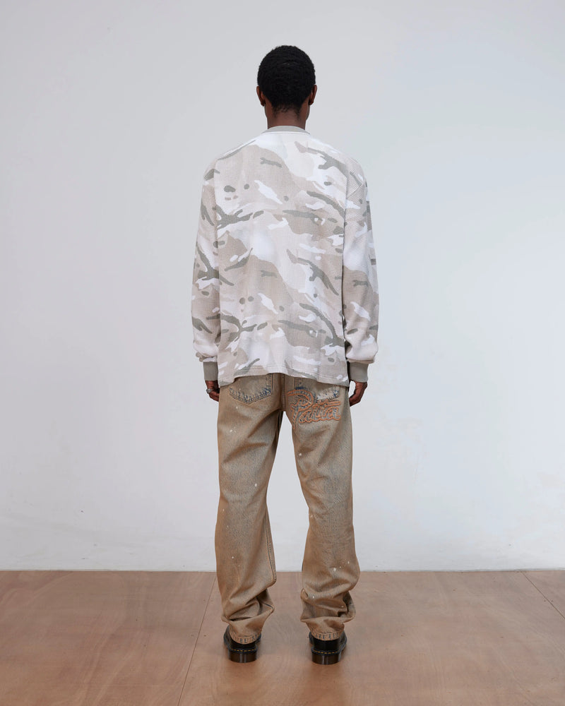 Patta Ghost Spray Camo Waffle Long Sleeve (Pussywillow Grey) Patta