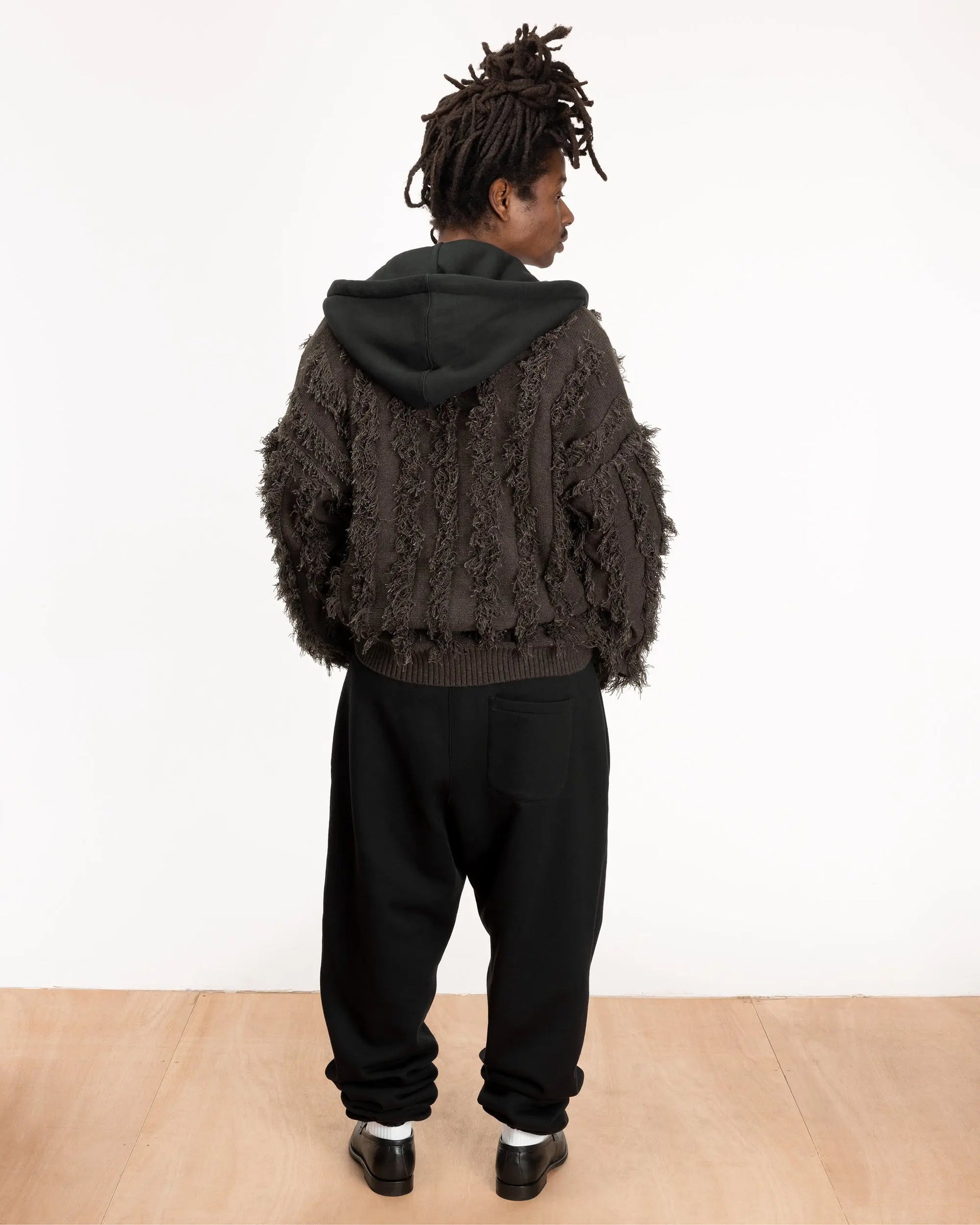 Patta Fringed Knitted Cardigan (Moonless Night) Patta