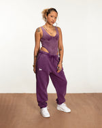 Patta Femme Acid Wash Jogging Pants (Dark Purple )