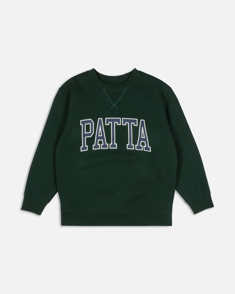 Patta Kids Arc Logo Crewneck Sweater (Pine Grove/Navy) Patta