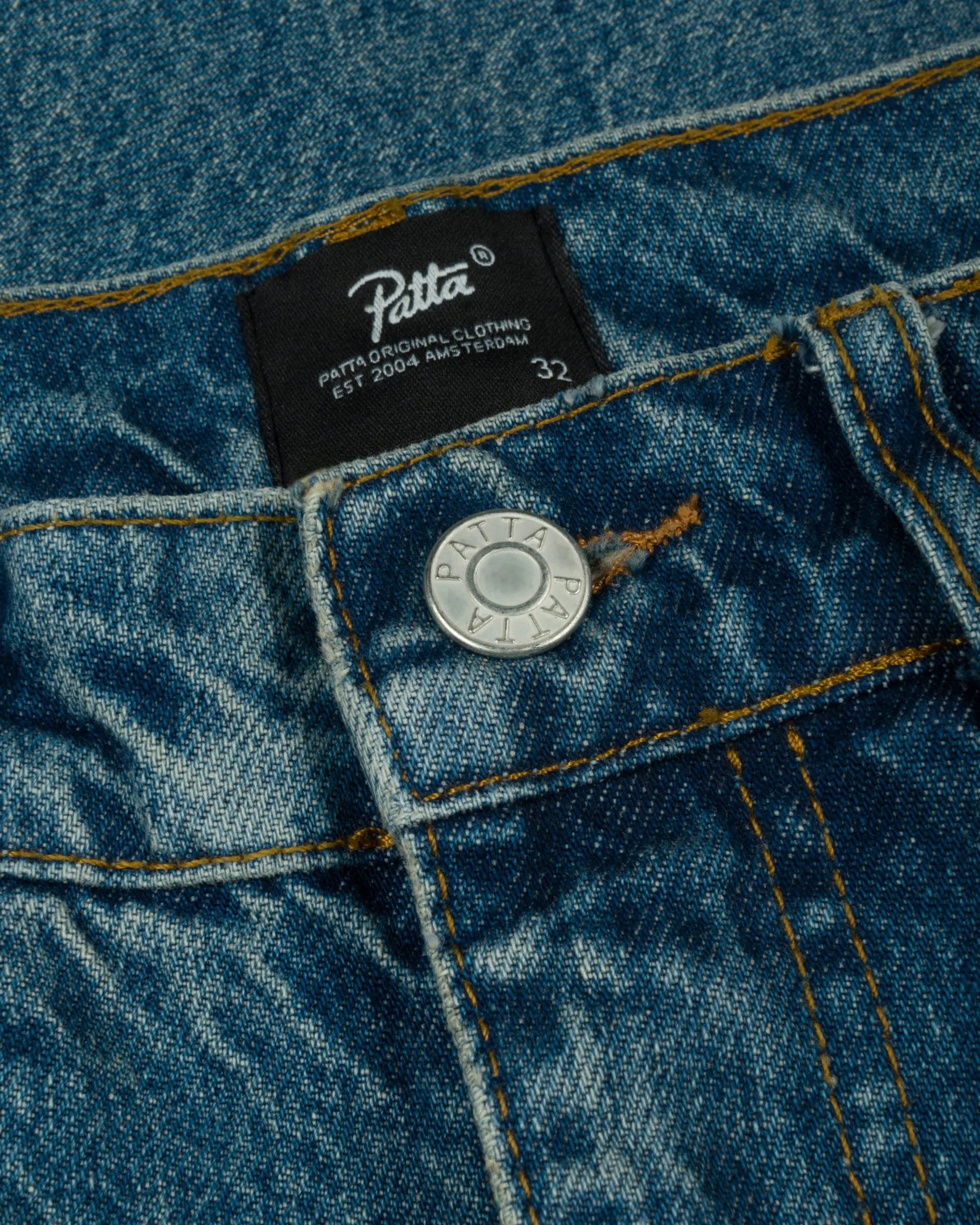 Patta Dirty Whiskers Denim Pants (Sandwashed Light Blue Denim) Patta