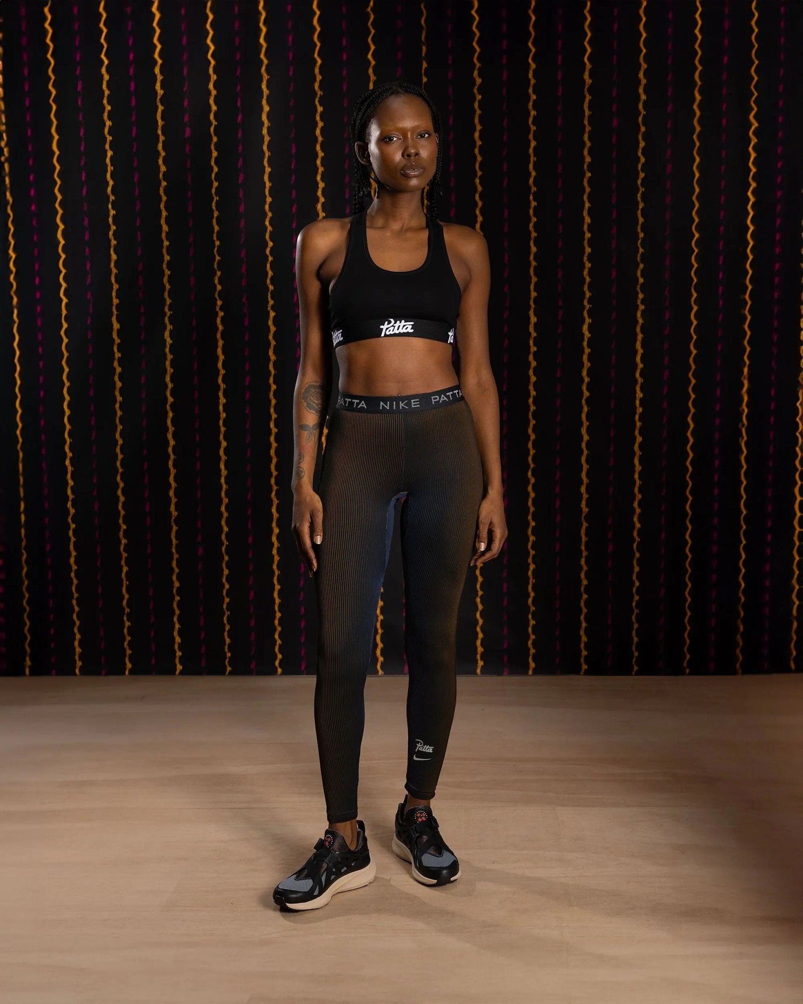 Nike x Patta Running Team Leggings (Black/Deep Royal Blue) - Patta
